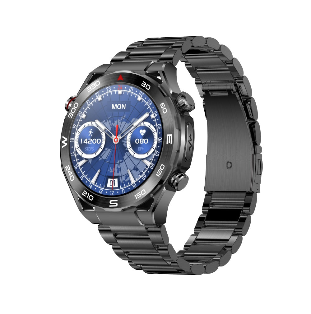 Pryxo ECG Blood Glucose Blood Pressure Monitoring Bluetooth Talk Sports Smartwatch