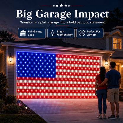 American Flag Lights with 420 Super Bright LEDs📏16.1 ft × 6.9 ft
