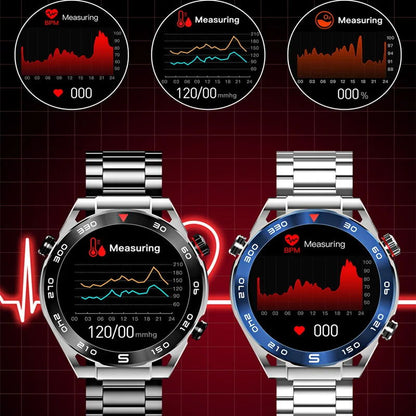 Pryxo ECG Blood Glucose Blood Pressure Monitoring Bluetooth Talk Sports Smartwatch