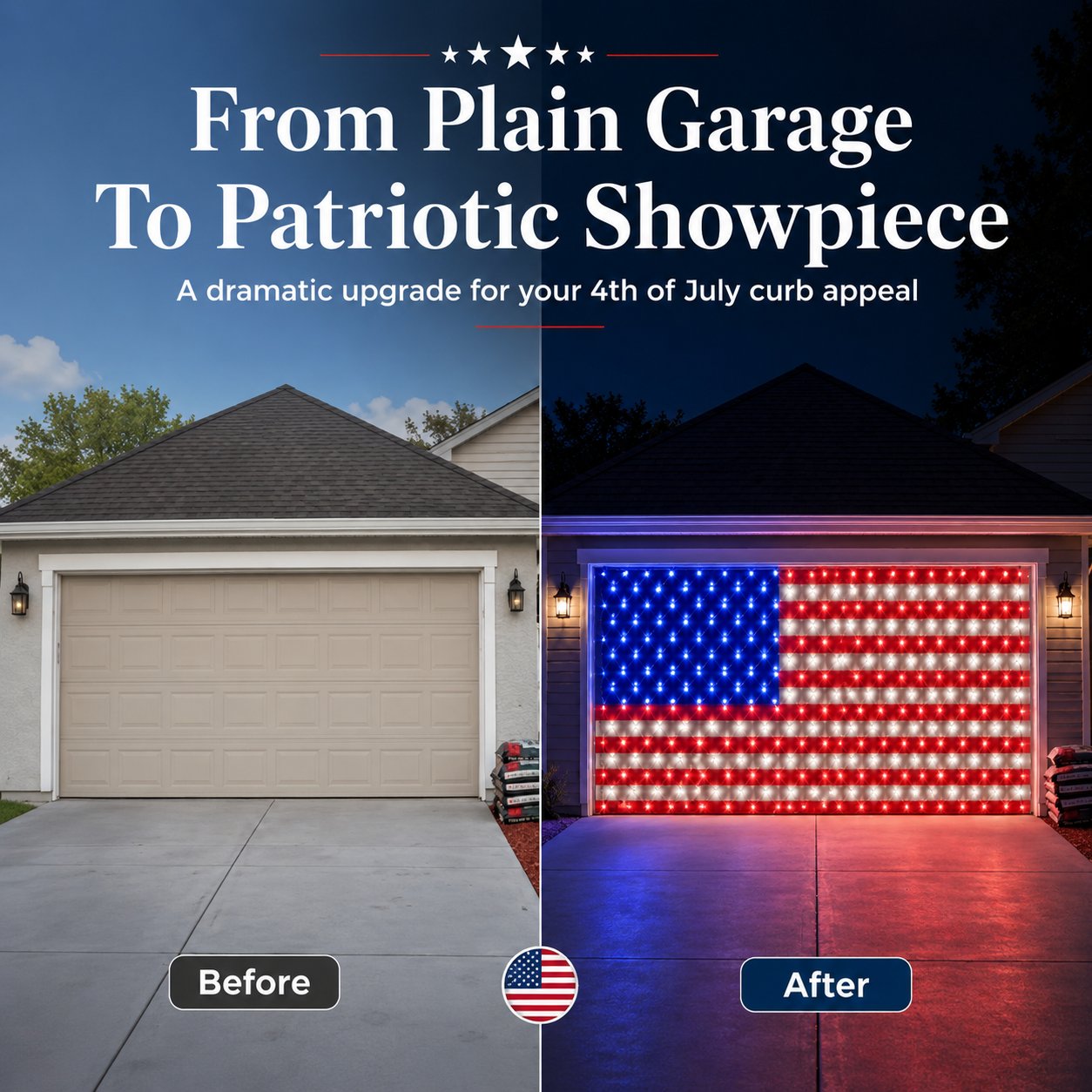 American Flag Lights with 420 Super Bright LEDs📏16.1 ft × 6.9 ft