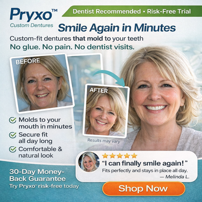 70% off! ⏰Pryxo™ Complete Dentures -- T