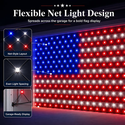 American Flag Lights with 420 Super Bright LEDs📏16.1 ft × 6.9 ft