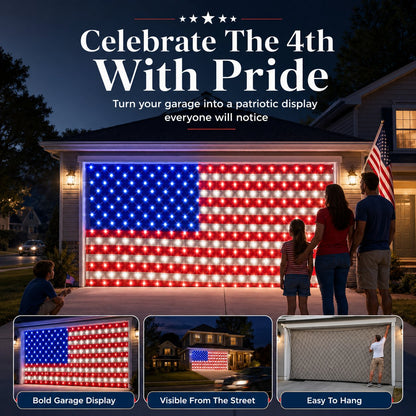 American Flag Lights with 420 Super Bright LEDs📏16.1 ft × 6.9 ft